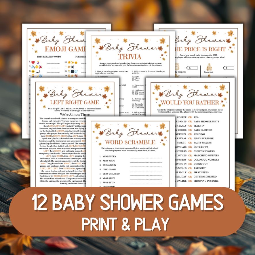 fall baby shower games