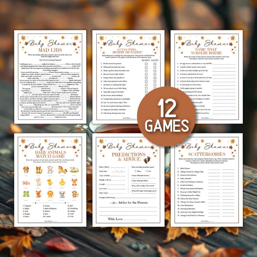 printable baby shower bundle