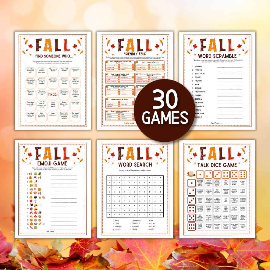 fall printable games