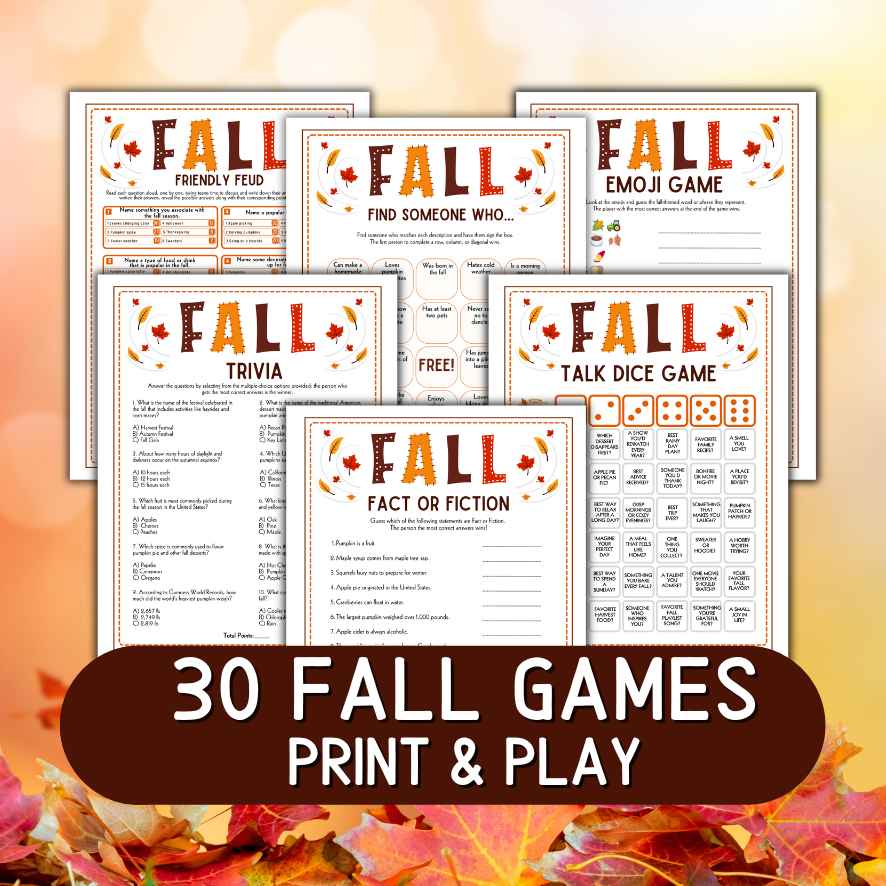 fall party games bundle
