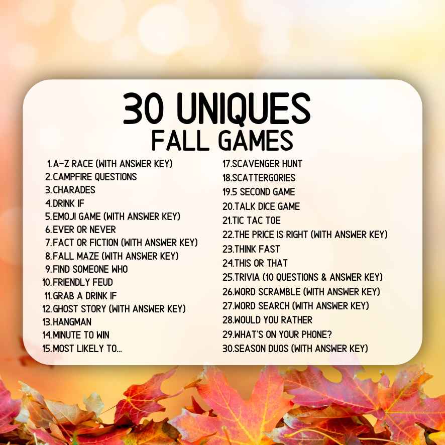 fall games pack