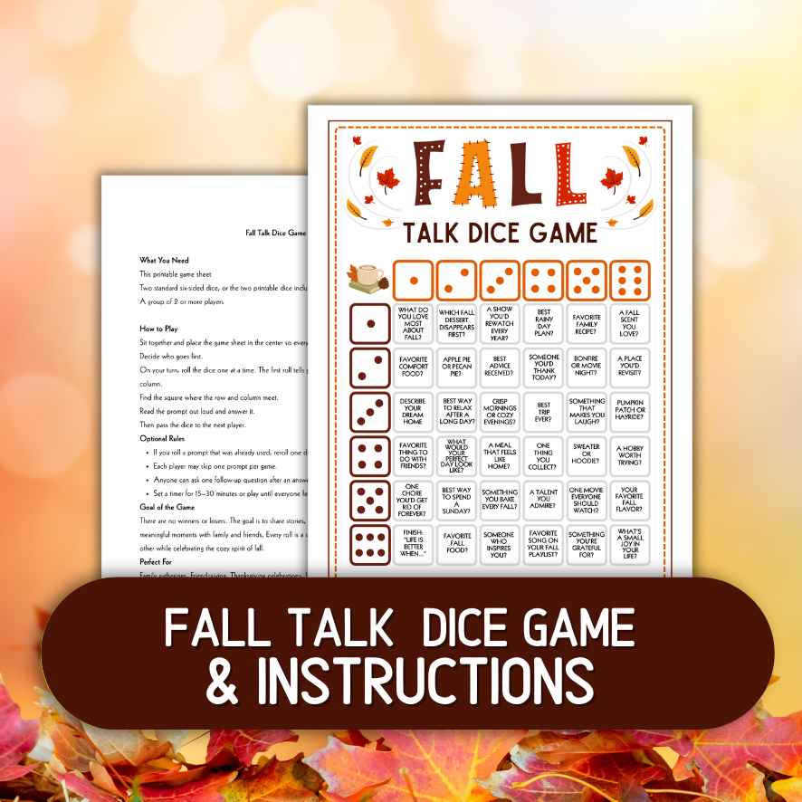 fall dice icebreaker game