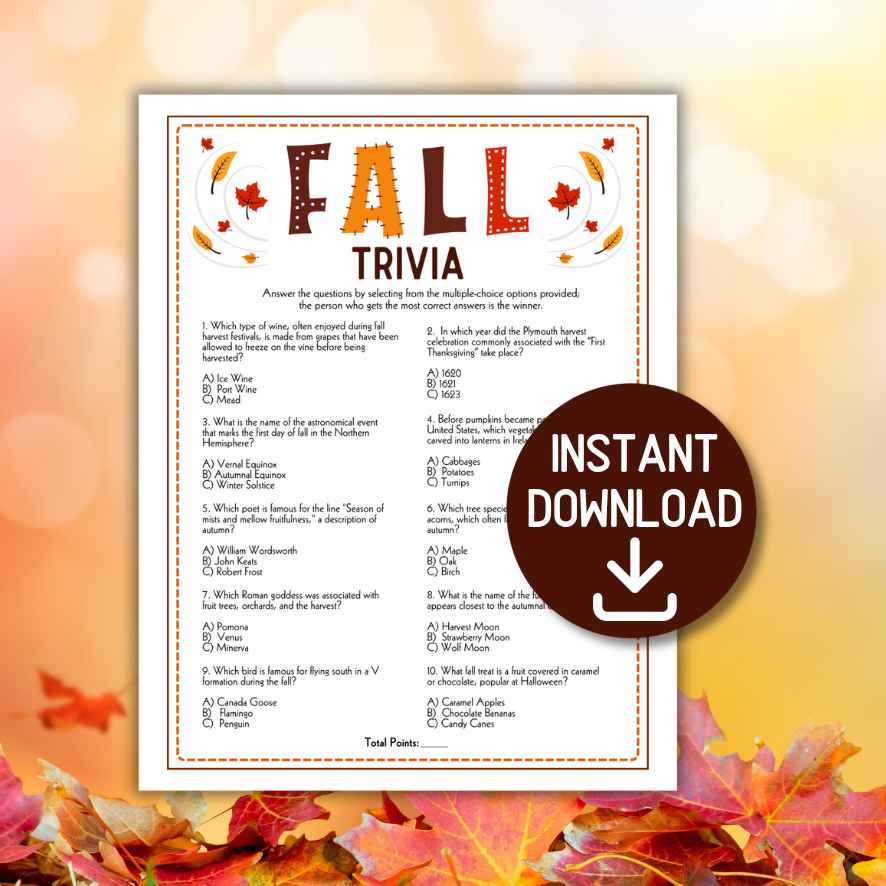autumn harvest game quiz