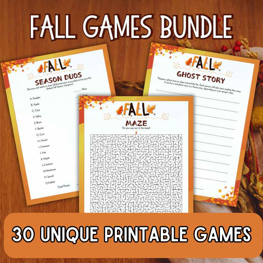 FALL GAMES PRINTABLE BUNDLE â The Game Room