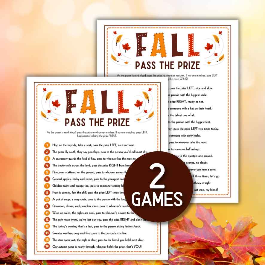 fall pass the prize game