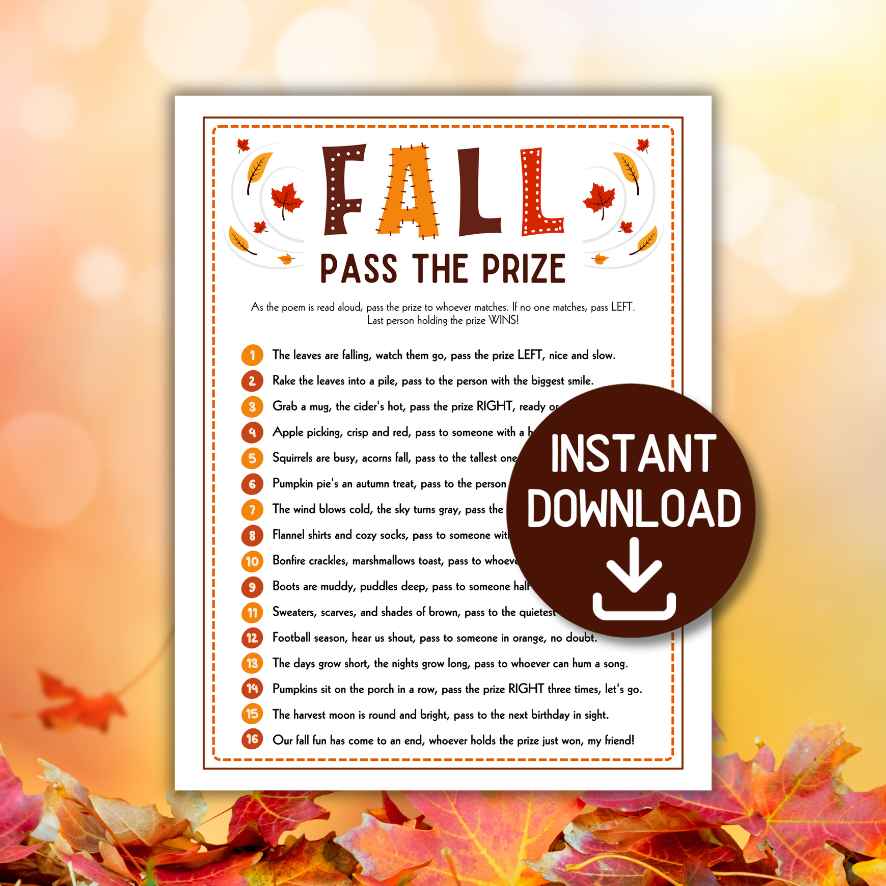 autumn pass the prize game