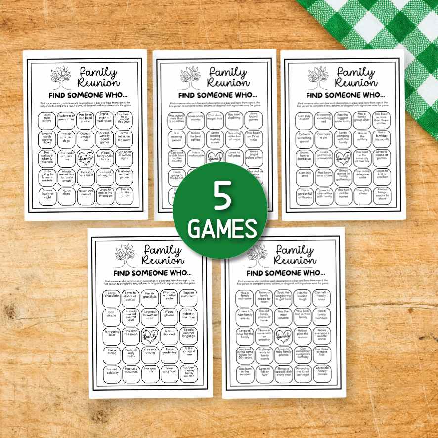 family reunion bingo find someone who