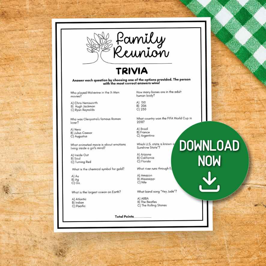 family reunion printable quiz