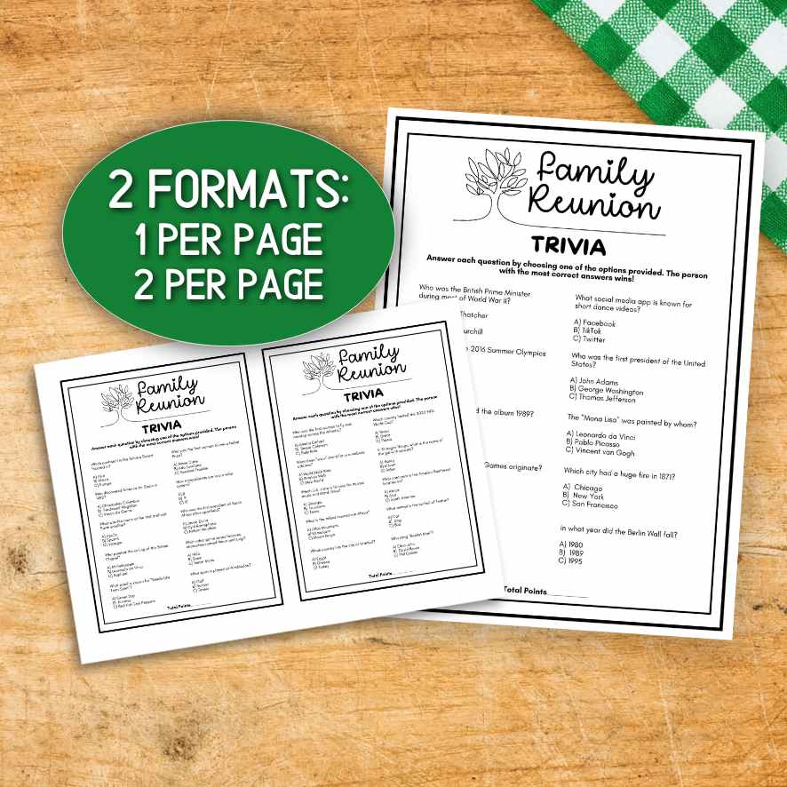 family reunion trivia questions and answers