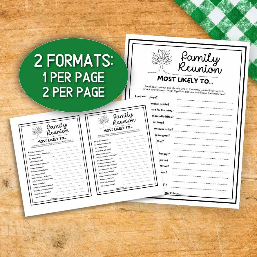 most likely to printable game