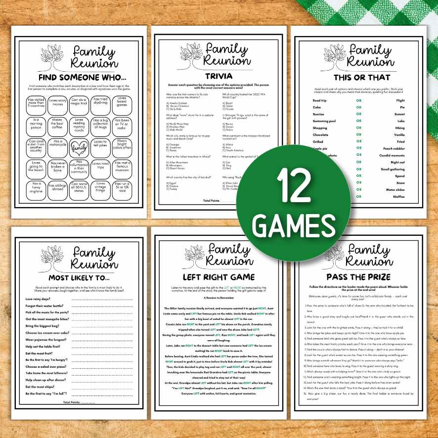 family reunion games and activities