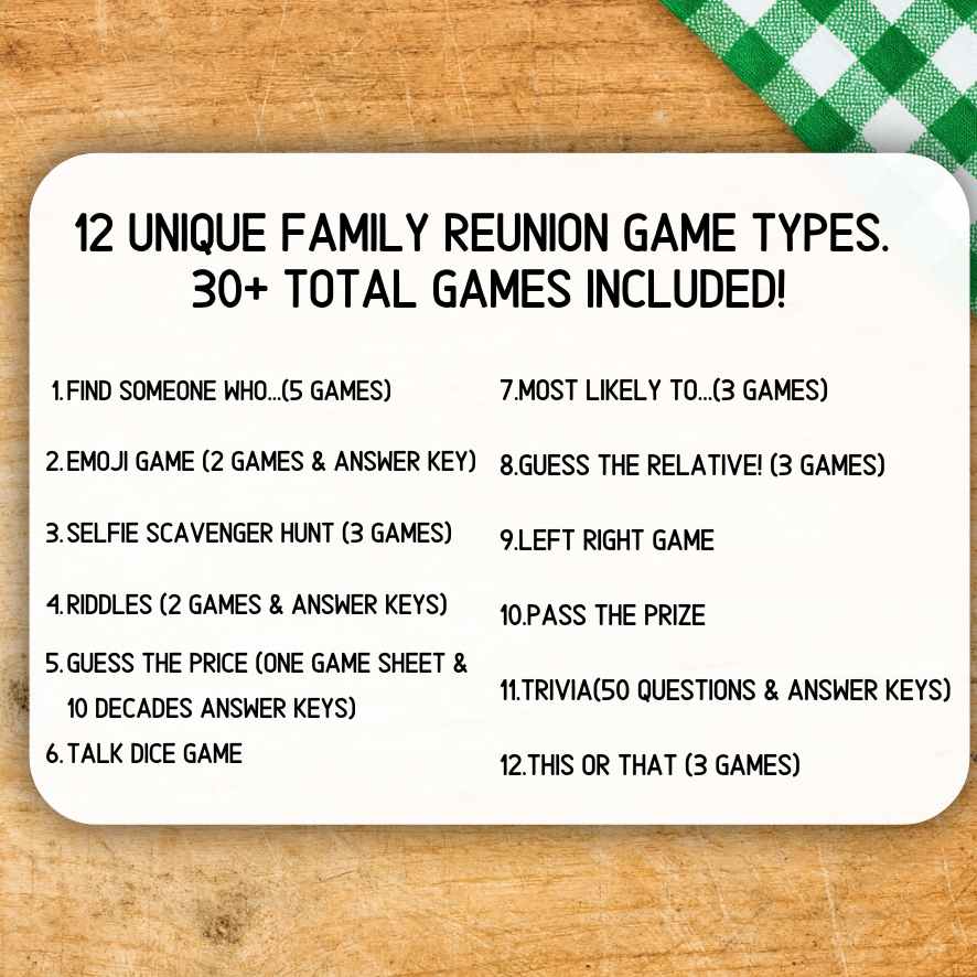 family reunion games indoor