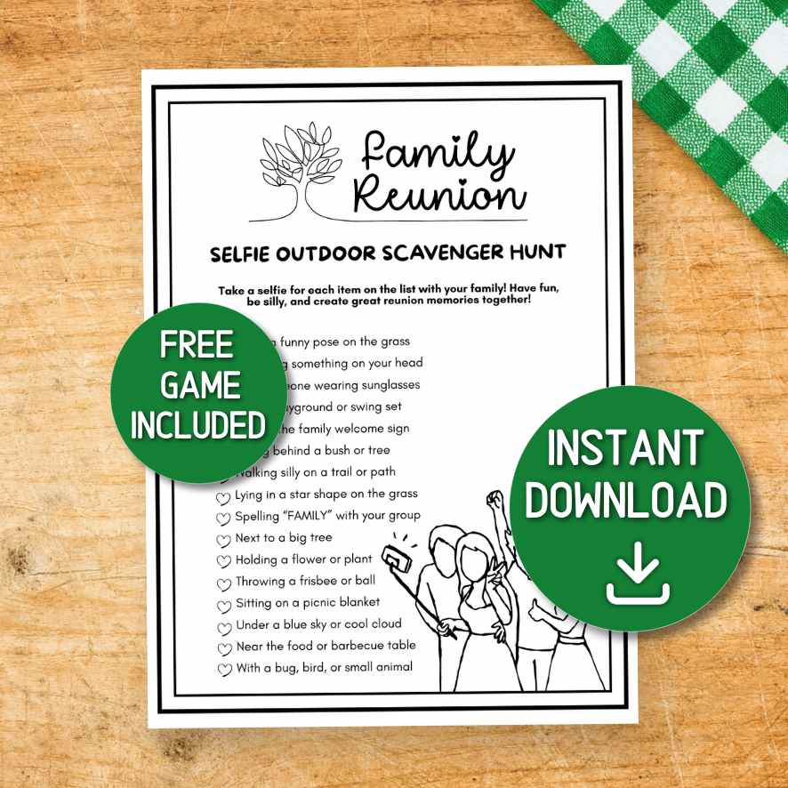 family reunion selfie scavenger hunt game