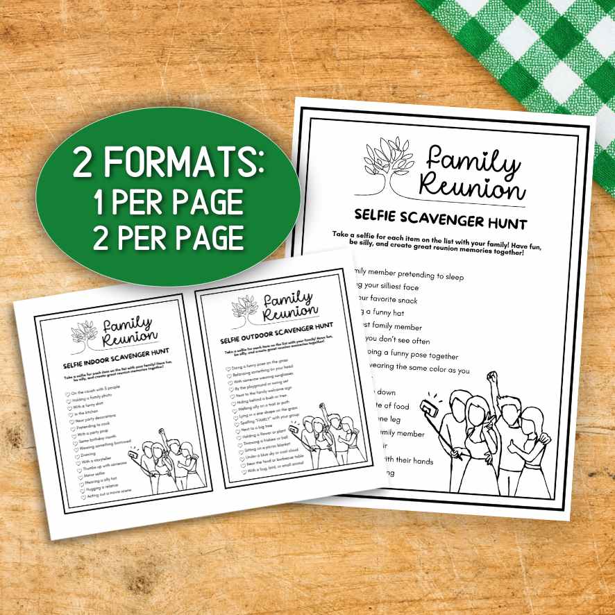 selfie scavenger hunt printable