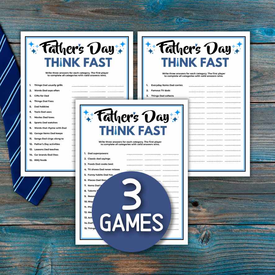 fathers day think fast game printable