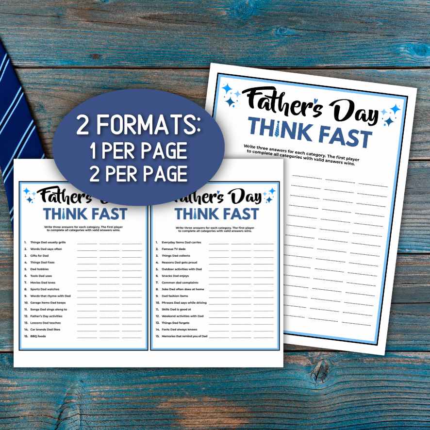 think fast game for fathers day
