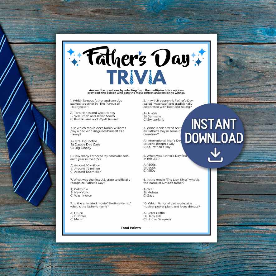 fathers day quiz questions