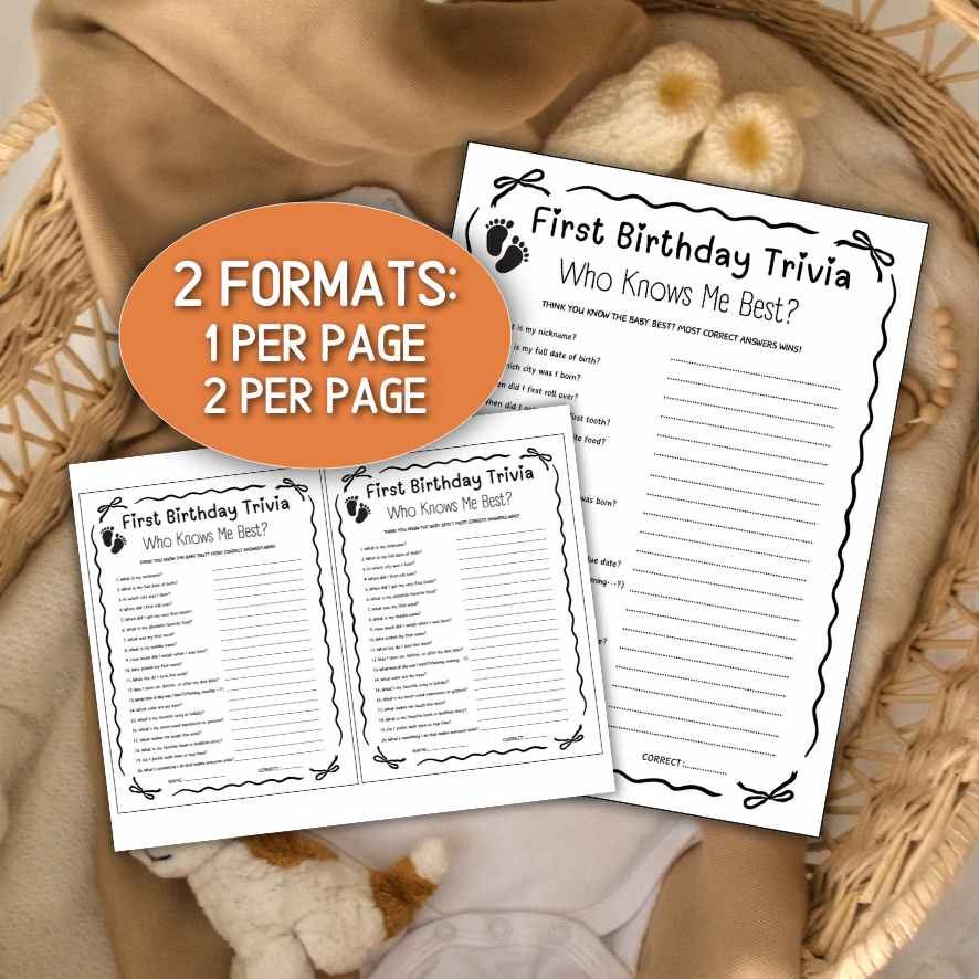 who knows baby best questions 1st birthday