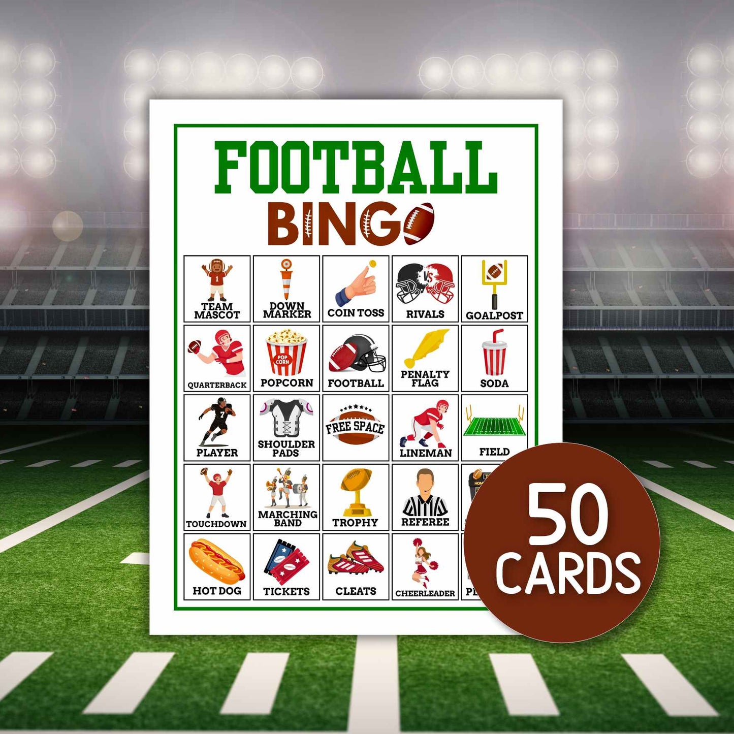 printable football bingo

