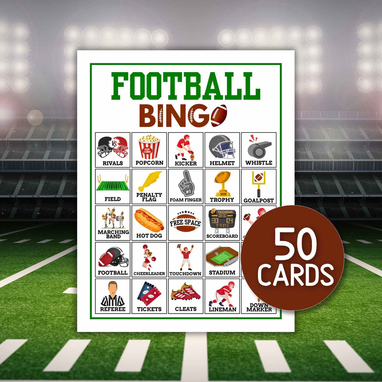 football bingo sheets

