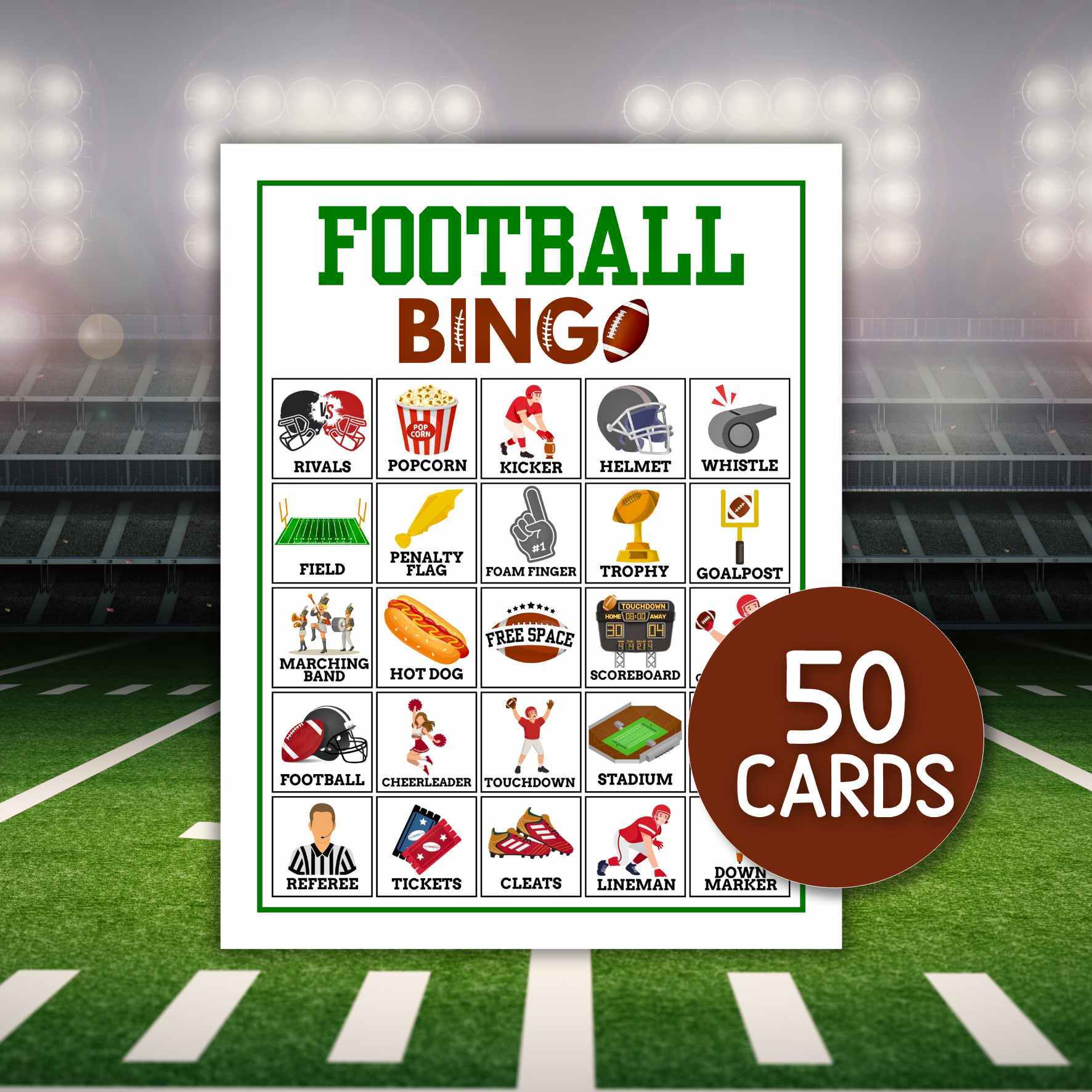 football bingo sheets

