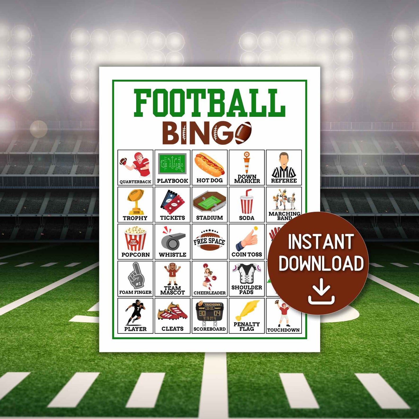 football bingo cards