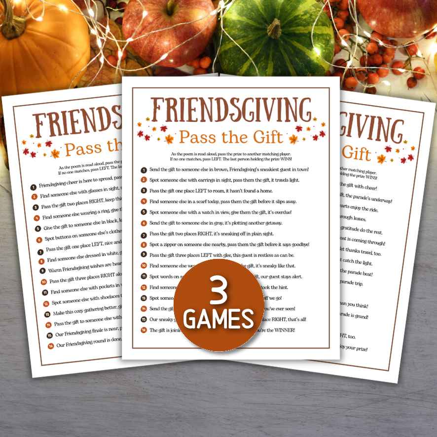 friendsgiving pass the gift game printable

