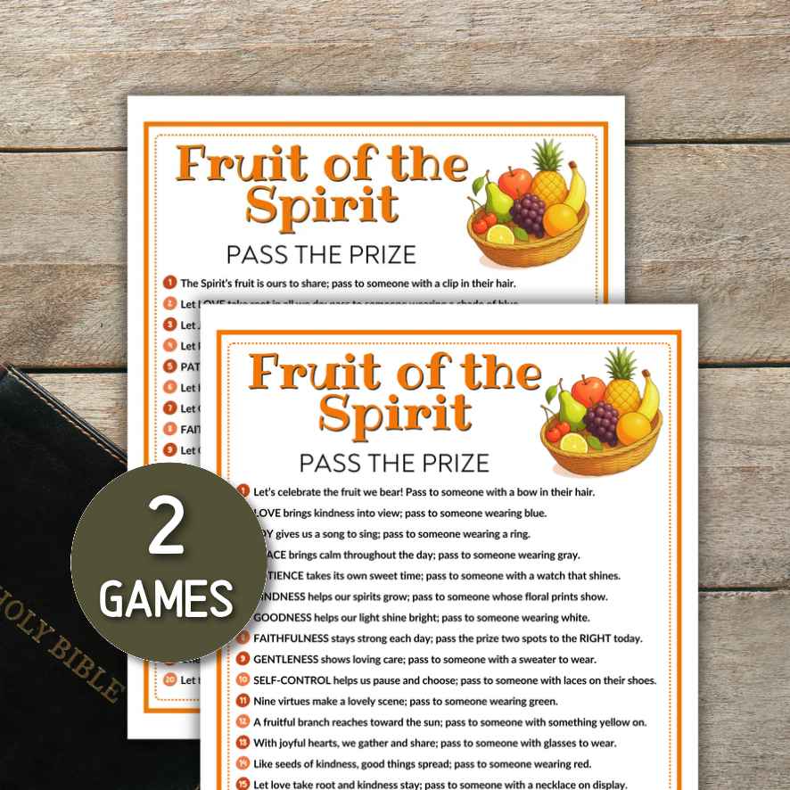 fruit of the spirit pass the prize game