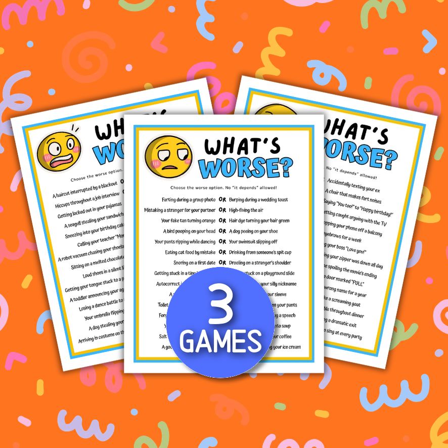 what's worse game printable