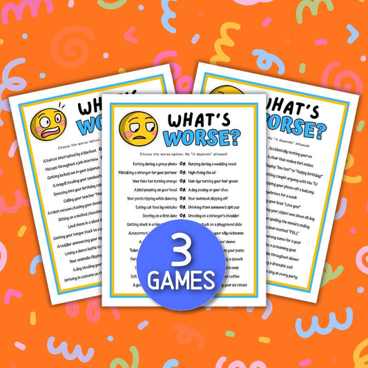 what's worse game printable