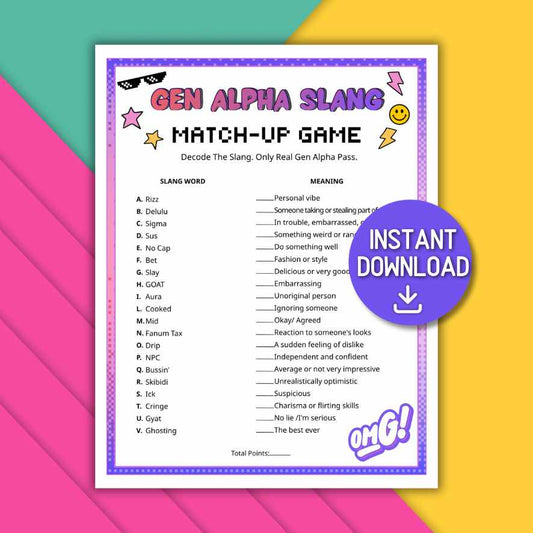 gen alpha slang match up game