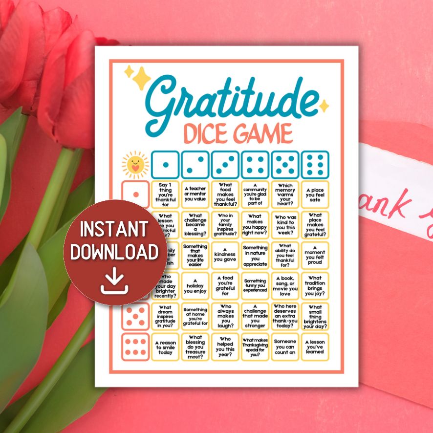 gratitude dice game printable