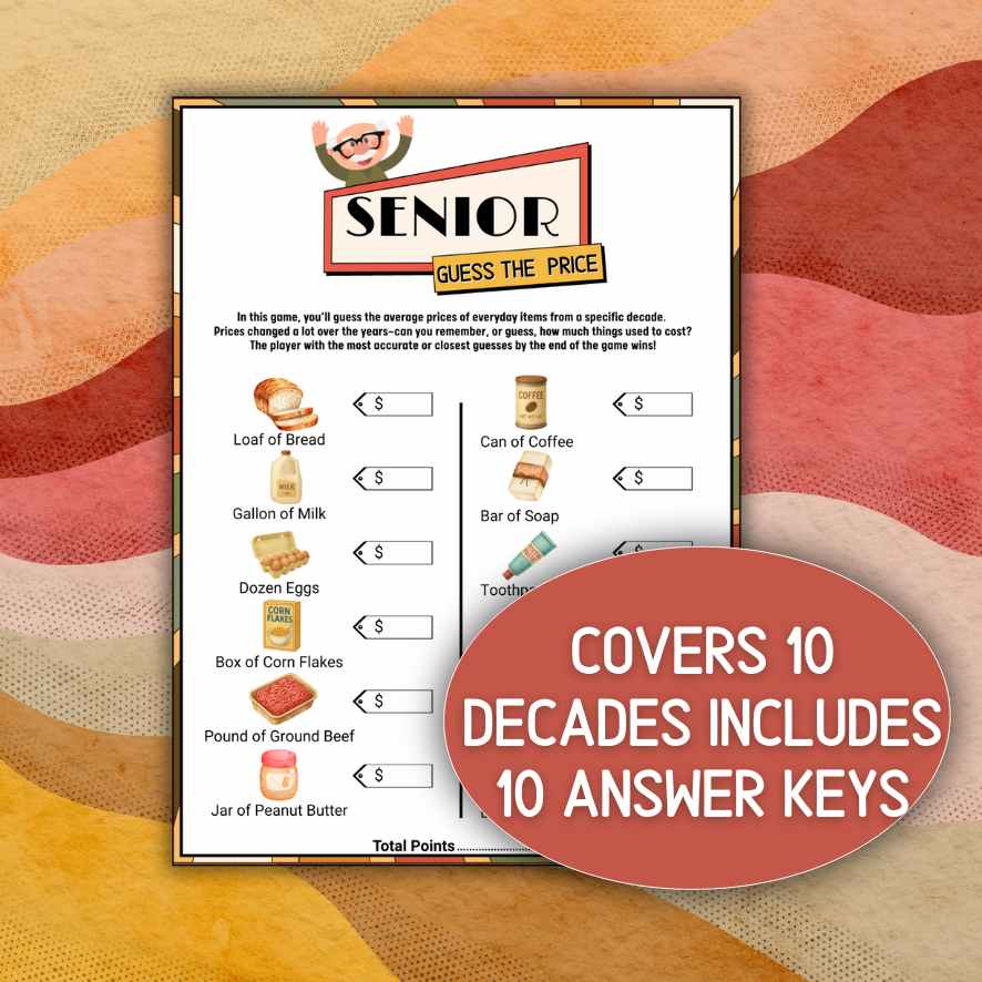 senior guess the price quiz game