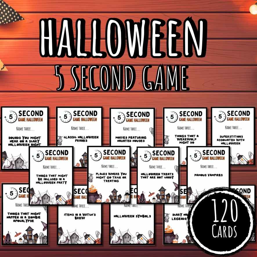 Printable Halloween 5 Second Game