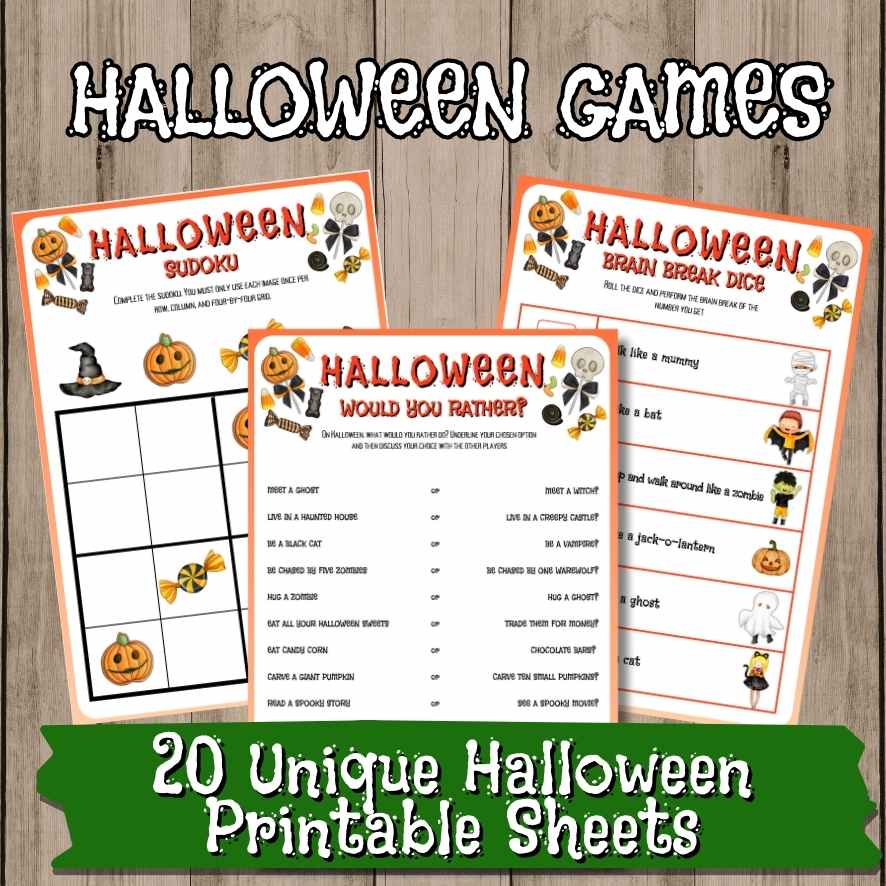 Halloween Printable Games for Kids