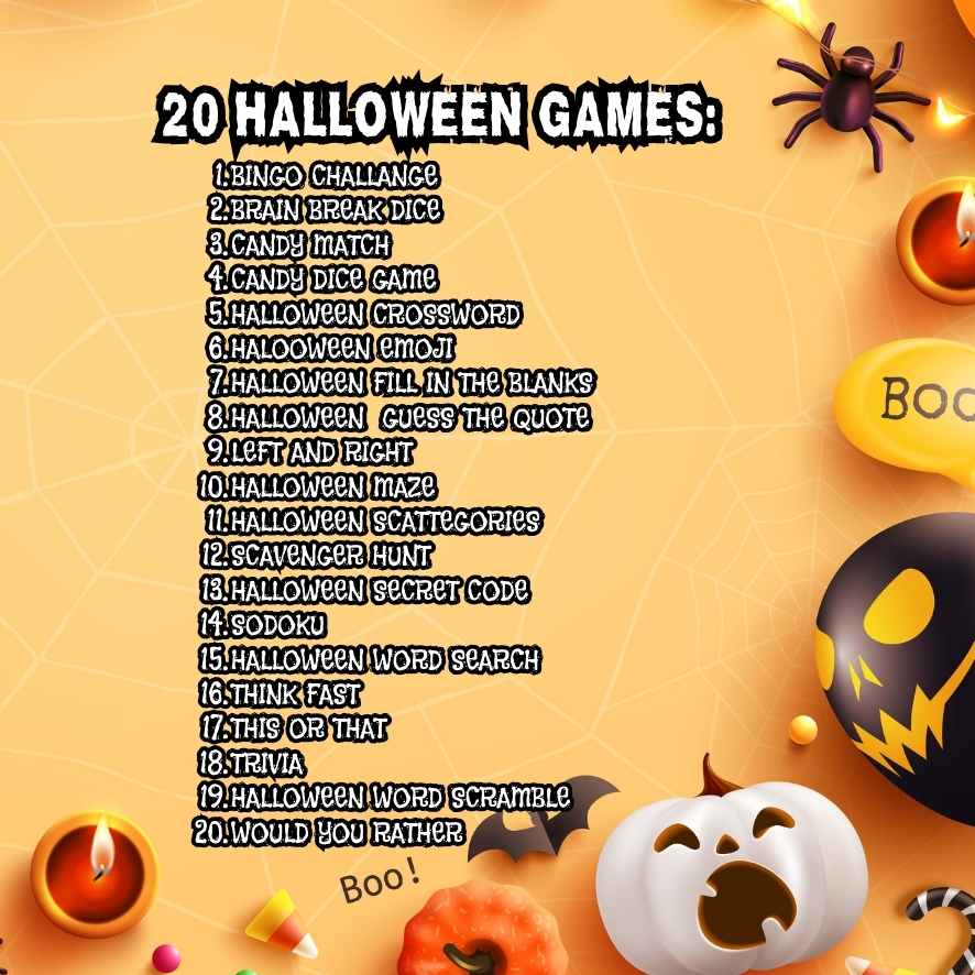 Halloween Printable Games for Kids