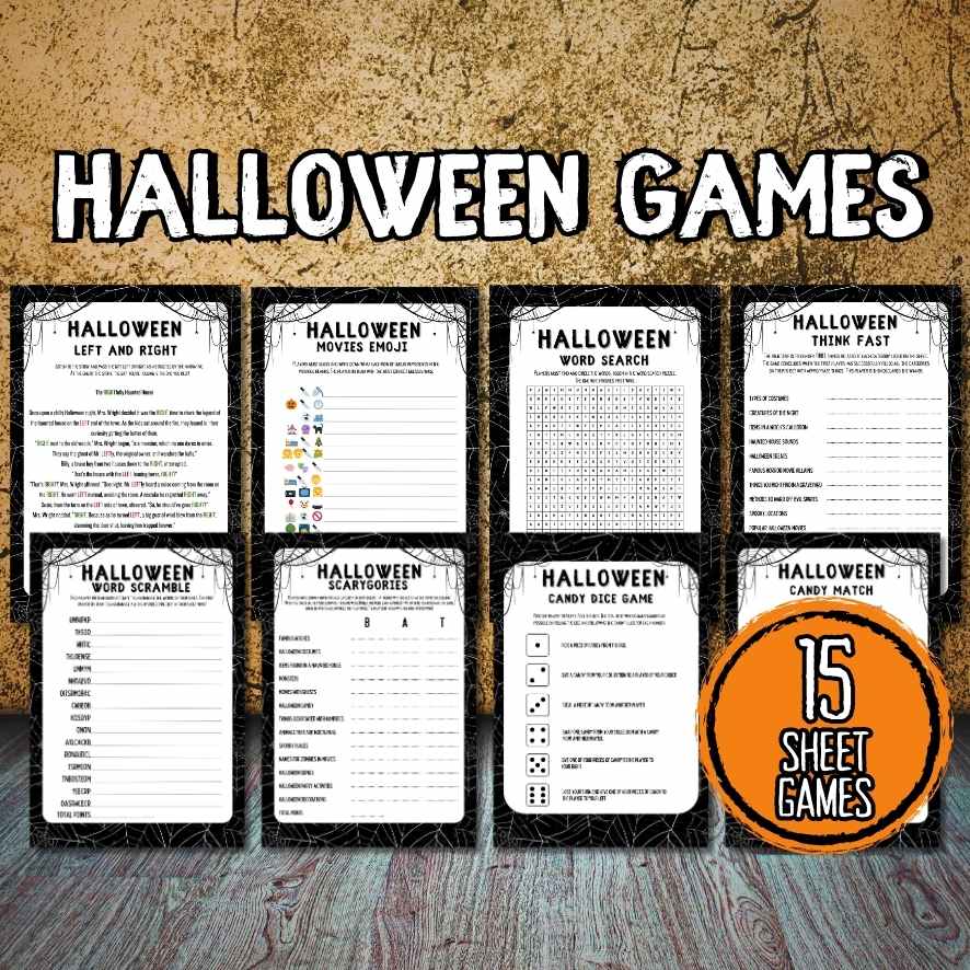 Printable Halloween game collection