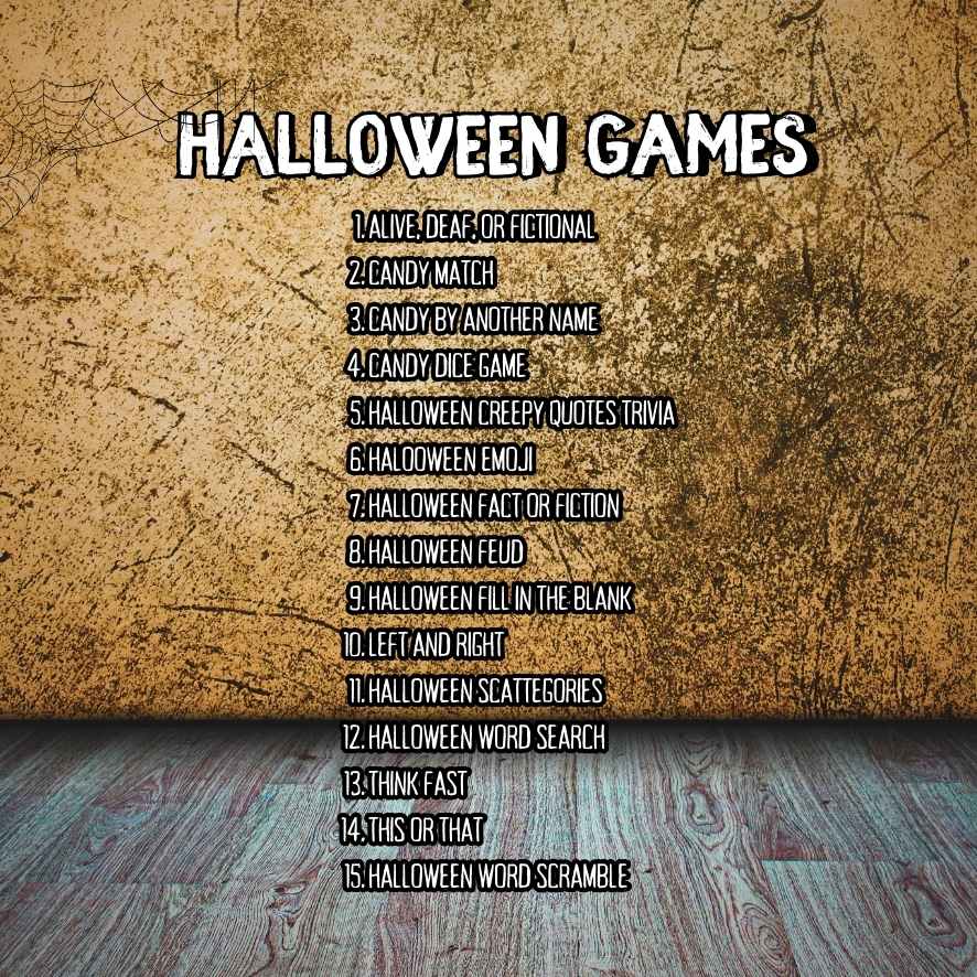 ADULT PARTY GAMES HALLOWEEN ACTIVITIES The Game Room