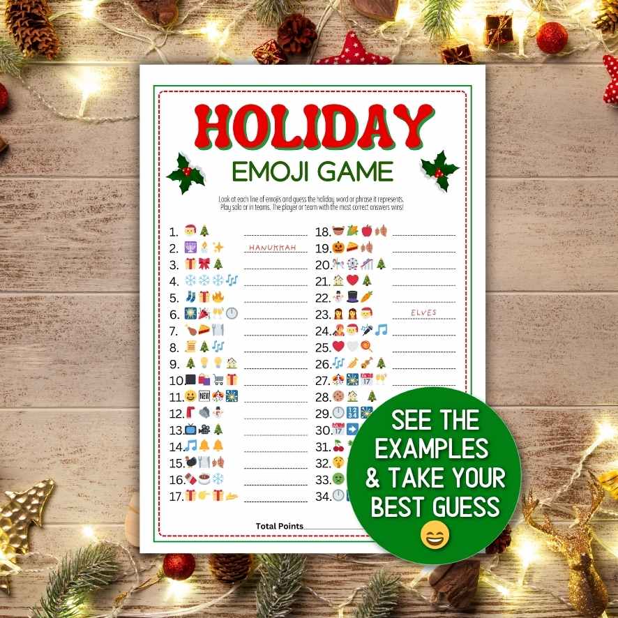 holiday emoji pictionary

