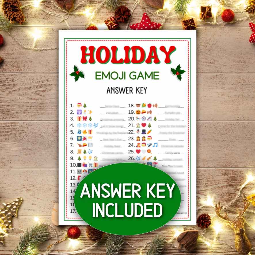 holiday emoji quiz with answers