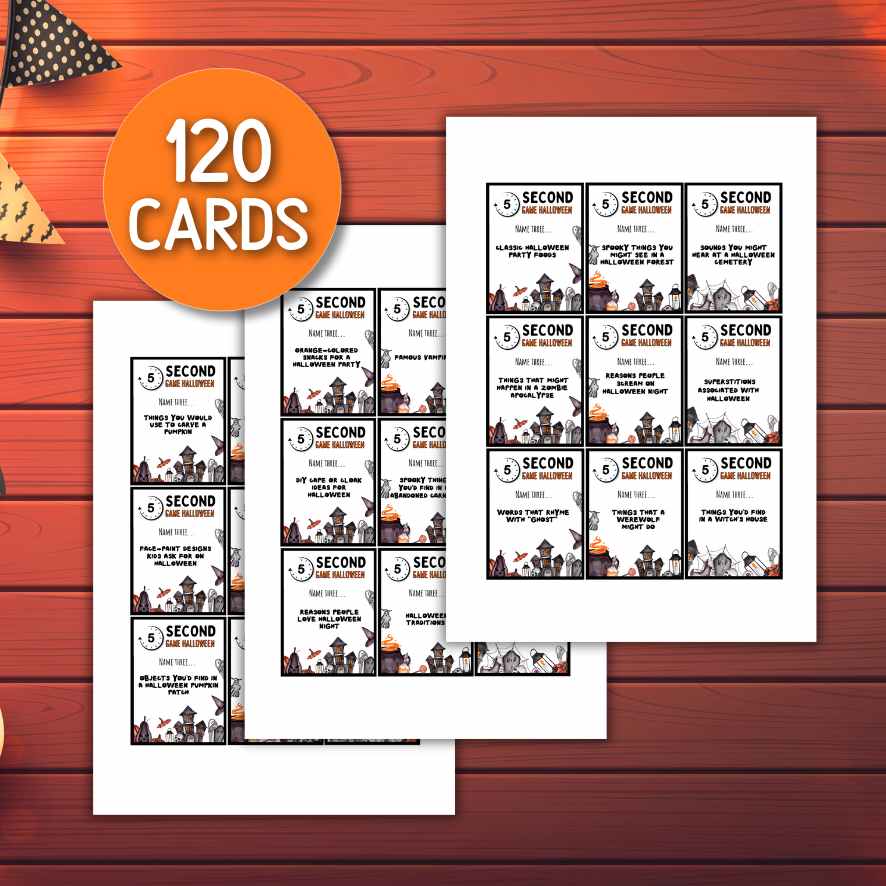 Printable Halloween 5 Second Game