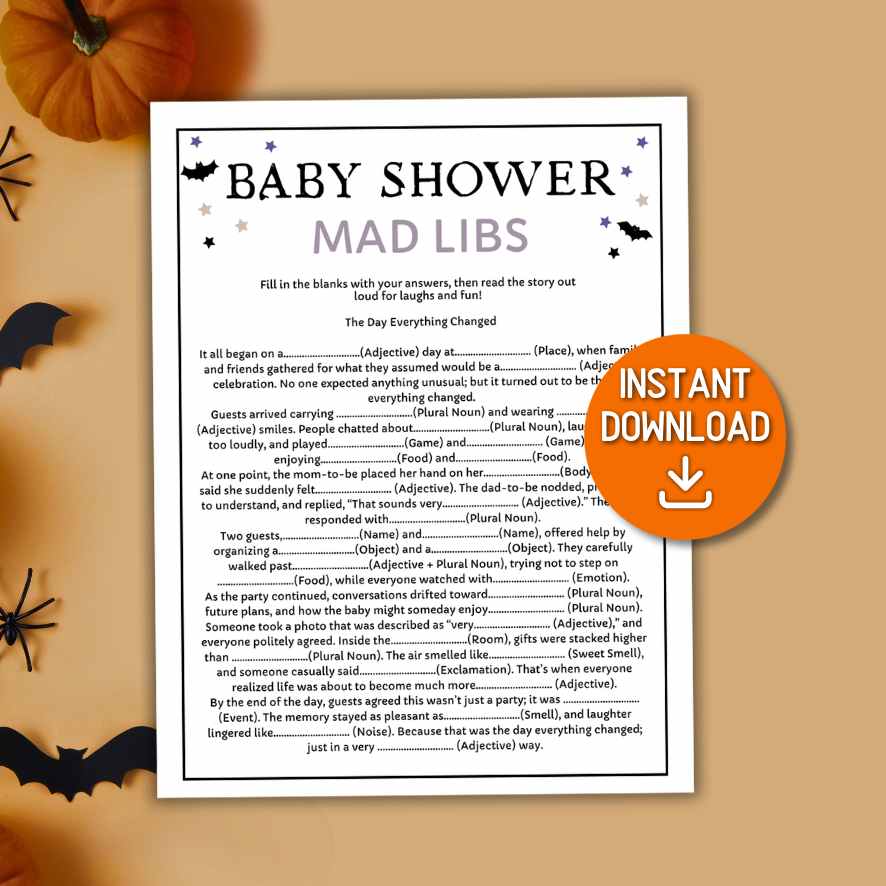 baby shower activity sheets