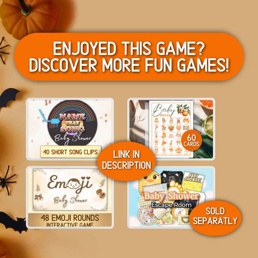 Instant download baby shower games