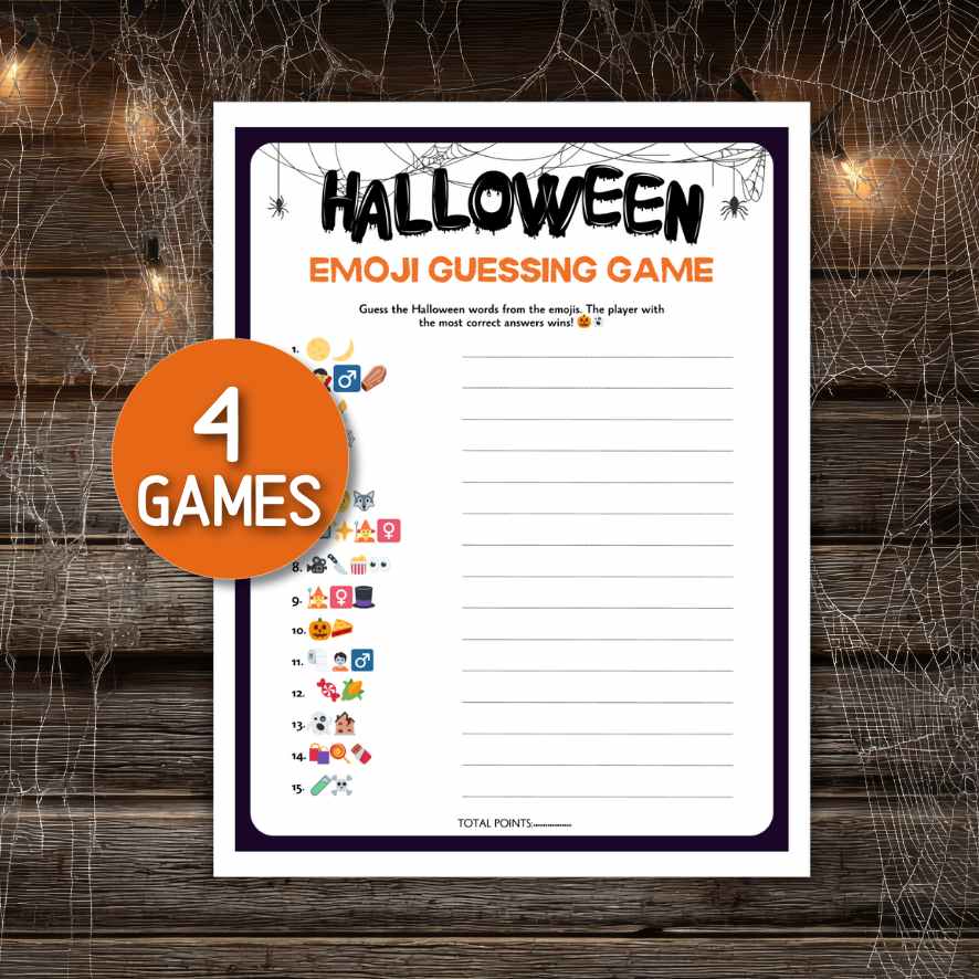 Printable Halloween Emoji Game
