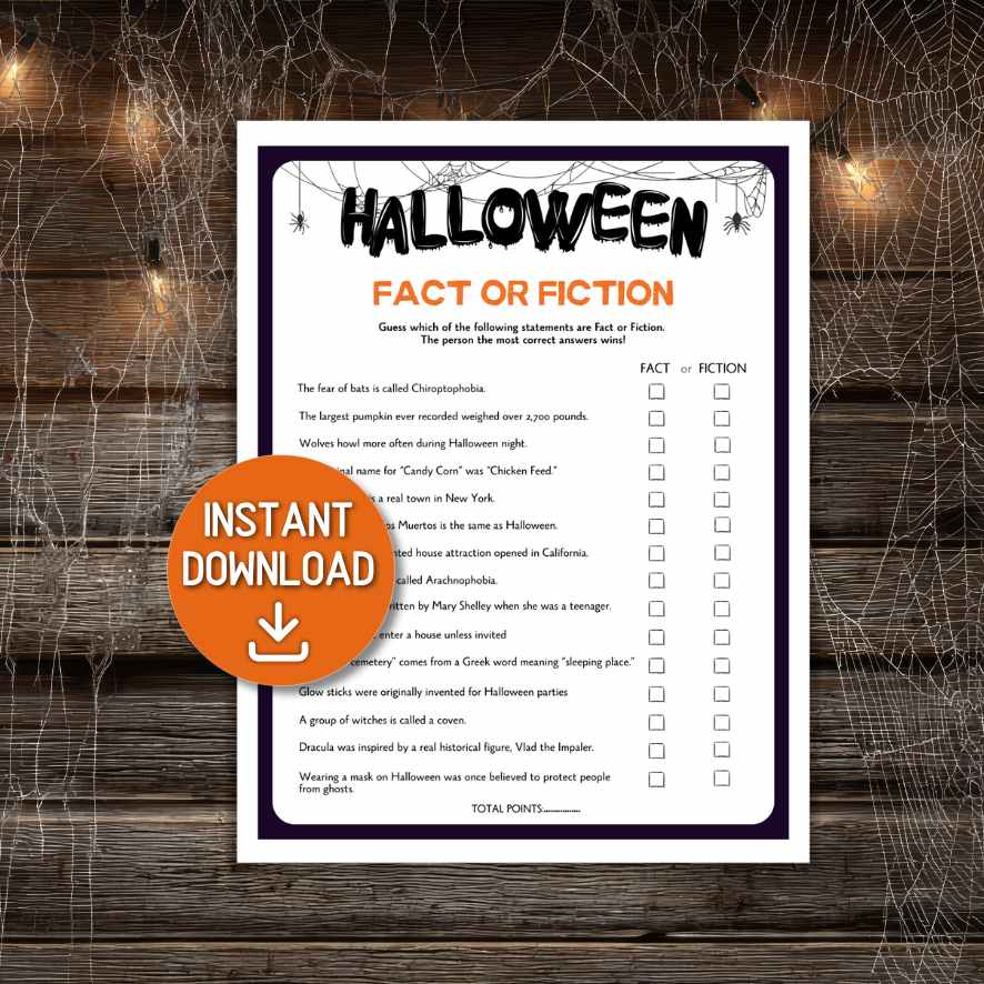 halloween fact or fiction game