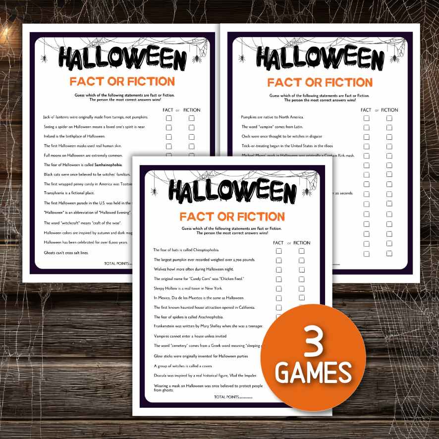 halloween fact or fiction printable