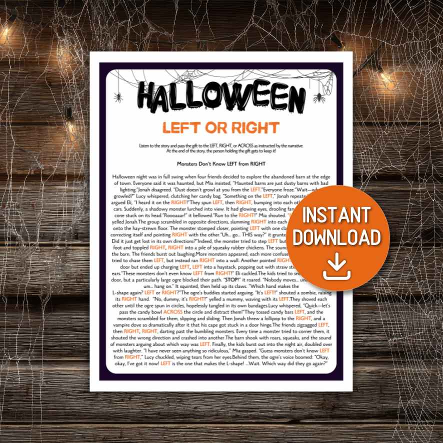 left right halloween story