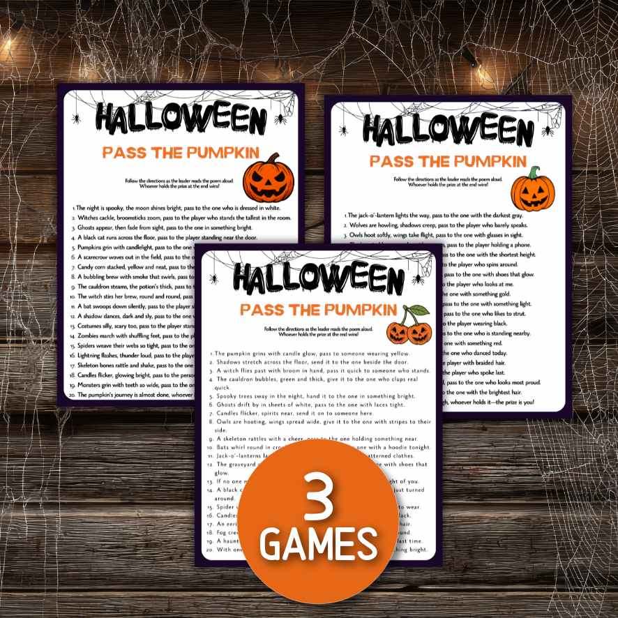 Halloween pass the pumpkin game printable