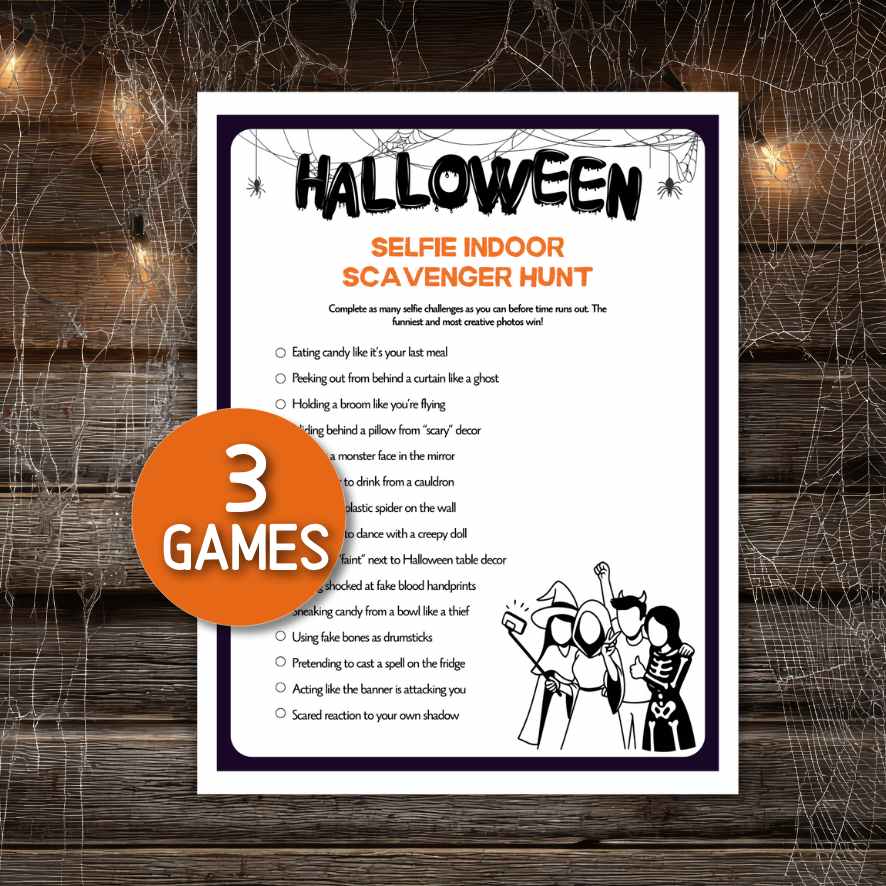 selfie scavenger hunt for halloween