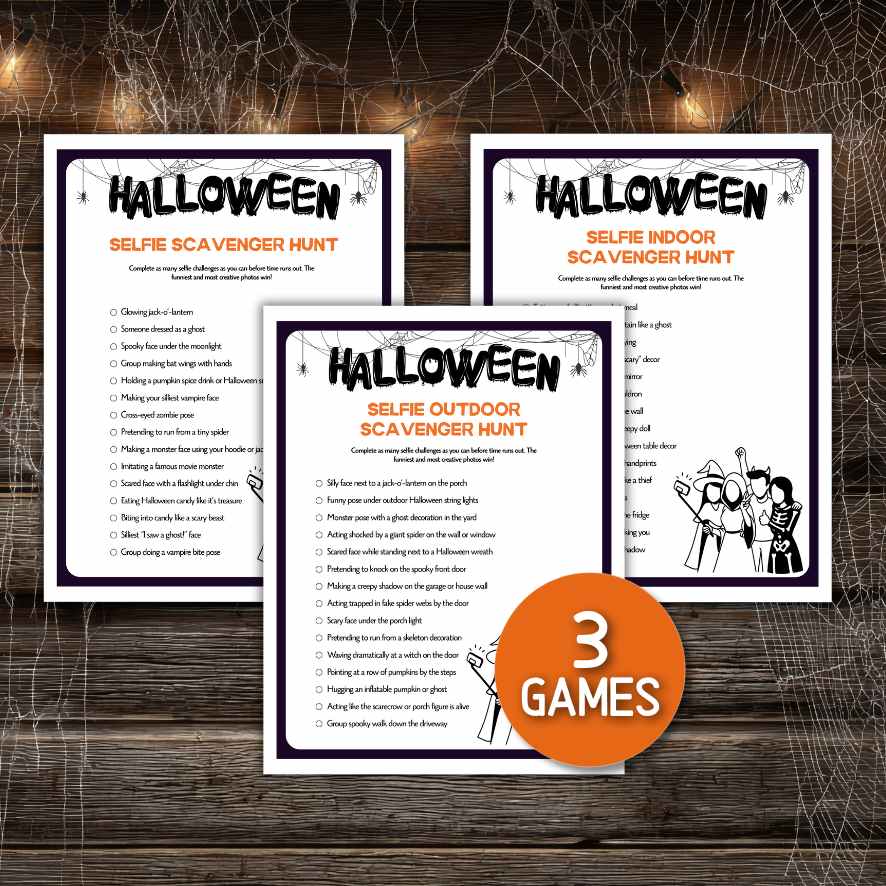 halloween selfie scavenger hunt printable